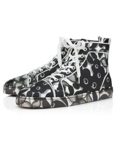 Christian Louboutin Louis Orlato High-Top Sneakers Petunia Calf Leather And Rubber Black