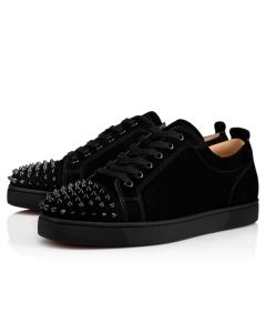 Christian Louboutin Low-top Louis Junior SP Black/black Veau Velours Sneaker