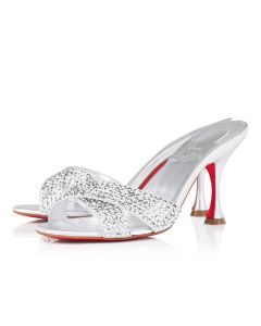 Christian Louboutin Mariza Is Back Strass 85 mm Mules sandals Silver