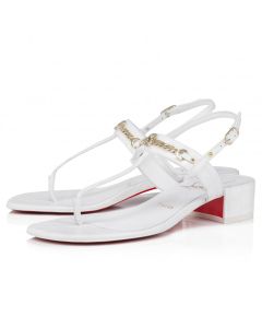 Christian Louboutin Mj Thong 25 Mm Mules Alligator Embossed Calf Leather White