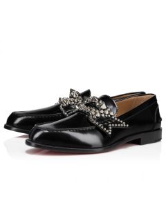 Christian Louboutin No Penny Spikes Loafers Calf Leather Black