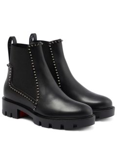 Christian Louboutin Out Lina Embellished Leather Ankle Boots