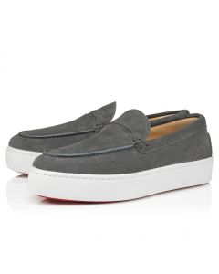 Christian Louboutin Paqueboat Boat Shoes Calf Leather Grey