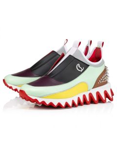 Christian Louboutin Sharkyloub Sp Spikes Sneakers Calf Leather Neoprene And Spikes Multicolor