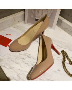 Christian Louboutin Simple Patent Leather Pumps 85mm Nude