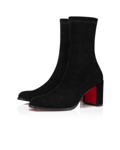Christian Louboutin Stretchadoxa 70 Mm Low Boots Stretched Veau Velours Black