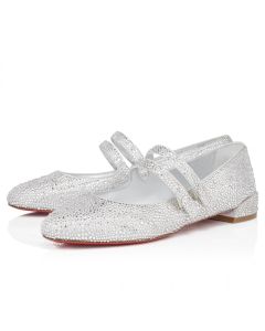 Christian Louboutin Sweet Jane Strass Ballerinas Metallic Suede And Strass Crystal