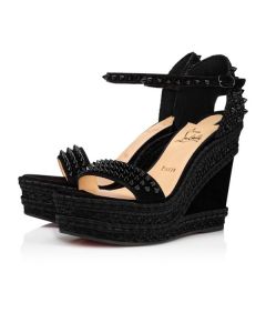 Christian Louboutin Wedge Madmonica 120 mm  Version Black Suede Leather