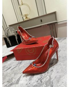Christian Louboutin Wo Chick Queen 100 Patent Leather Pumps Red