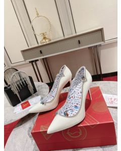 Christian Louboutin Wo Chick Queen 100 Patent Leather Pumps White