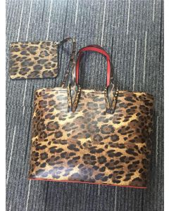 Christian Louboutin Multi/Brown Leopard Print Calf Tote Bag